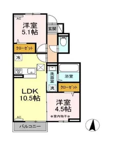 ガ-デンヒルズB【1階】の間取り