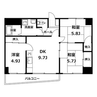 黒川第二マンション【7階】の間取り