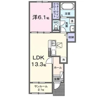 コーポ スワン V【1階】の間取り