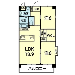 Montini黒髪【3階】の間取り