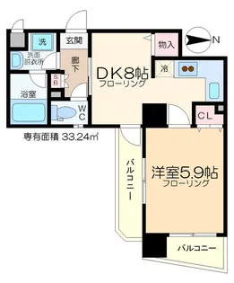 中銀門前仲町マンシオン【5階】の間取り