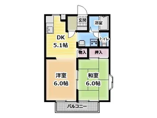 トレソール【1階】の間取り