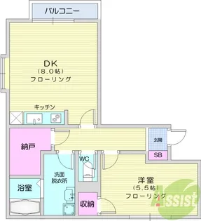 ジュネスSK B棟【3階】の間取り