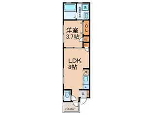 ディグニティー駒川【1階】の間取り