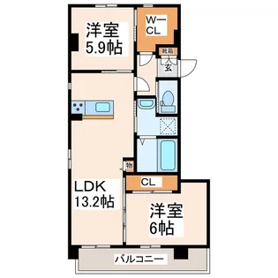 楠サンハイツVI【1階】の間取り