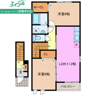 グランシャリオII A【2階】の間取り