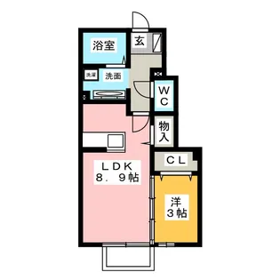 グランテージ上浜【1階】の間取り
