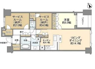 東京都港区赤坂6【マンション】の間取り