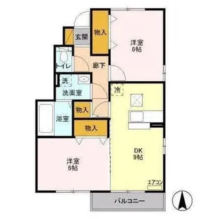 ロザージュB【1階】の間取り