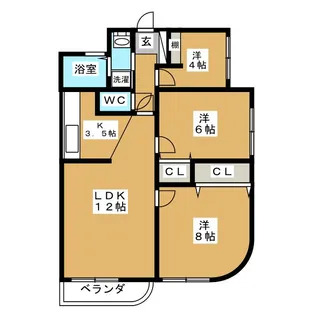 上野毛ハウス【3階】の間取り
