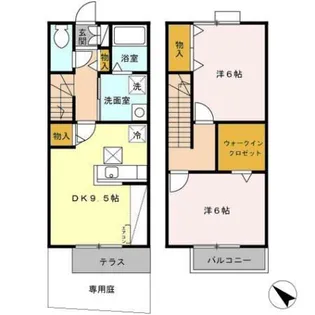 千葉県四街道市もねの里3【アパート】の間取り