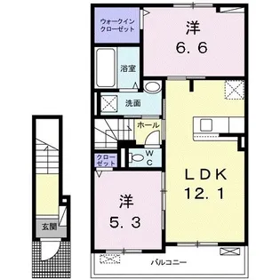 2LDKの間取り画像