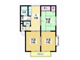 サンハウス高沢【1階】の間取り