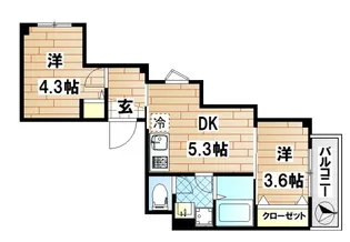 神奈川県川崎市中原区木月2【マンション】の間取り