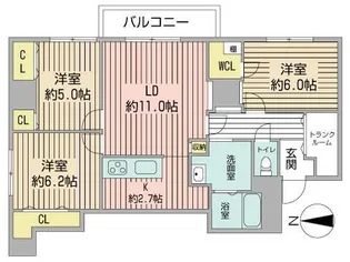Partire Cent【9階】の間取り