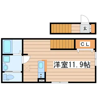 ポミエ富沢西【2階】の間取り