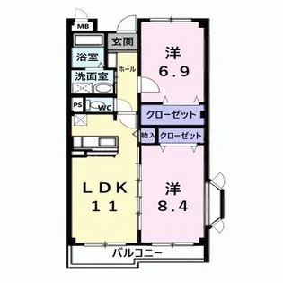 愛知県名古屋市守山区泉が丘【マンション】の間取り
