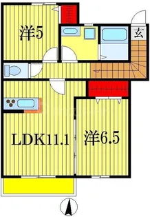 エコーハイツ1【2階】の間取り