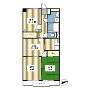 エストエクレール【3階】の間取り