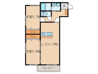 アドヴァンスコート到津の森【5階】の間取り