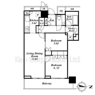 ザ・パークハウス晴海タワーズ クロノレジデンス【38階】の間取り