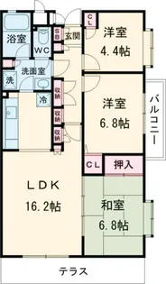 ヒラソル上野毛【1階】の間取り