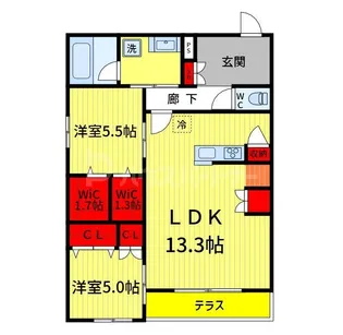 NOBLESSE雪柳【1階】の間取り