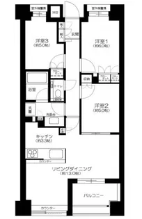 グランスイート神楽坂ピアース ノースヒルズ【3階】の間取り