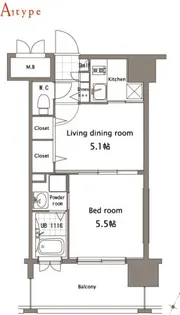 エンクレスト薬院LUCE【2階】の間取り