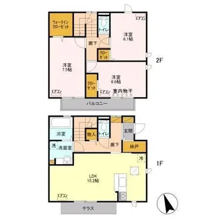 ヴィルヌープ V【1階】の間取り