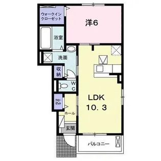 ローズコリーヌ大門A【1階】の間取り