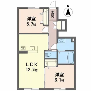 プロヌーブ市坪【1階】の間取り