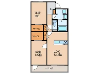 アルメノア西新【5階】の間取り