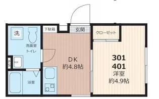 セレス池田山【4階】の間取り