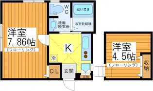 T and フラット【2階】の間取り