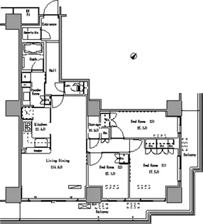 パークアクシス豊洲【15階】の間取り
