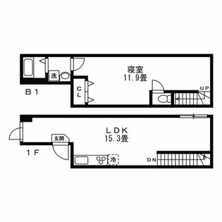 グランデ駒場【1階】の間取り
