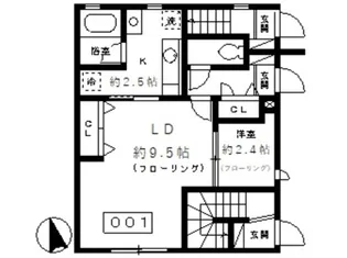 メゾントレフル【1階】の間取り