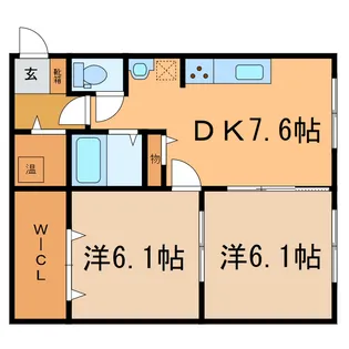 コーポ翼【1階】の間取り