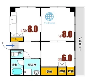 中本マンション【1階】の間取り