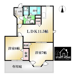 モン・ルポB【1階】の間取り