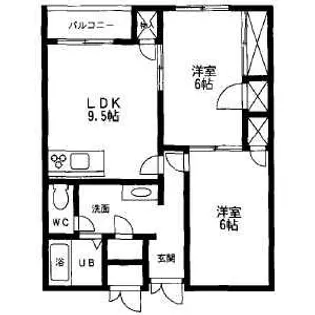 ハイツセシリア【2階】の間取り