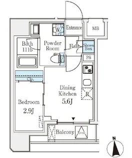 クラリティア文京湯島【5階】の間取り