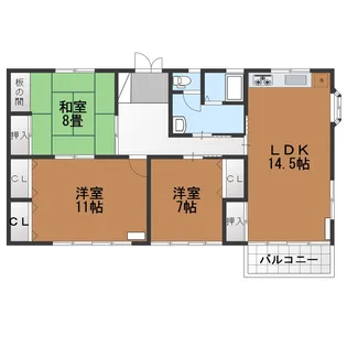 フラット三輪 C棟【2階】の間取り