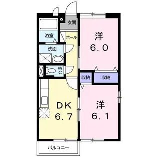 パークハイム大丸D【2階】の間取り