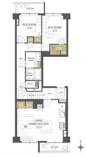 天保山第五コーポ1号棟【5階】の間取り