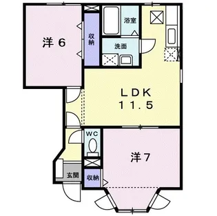 ファインスタ-ハイムB【1階】の間取り
