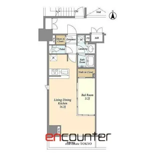 LIBR GRANT 神楽坂【4階】の間取り