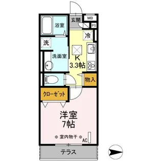 グローリー湘南II【1階】の間取り