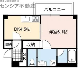 マンション桜【4階】の間取り